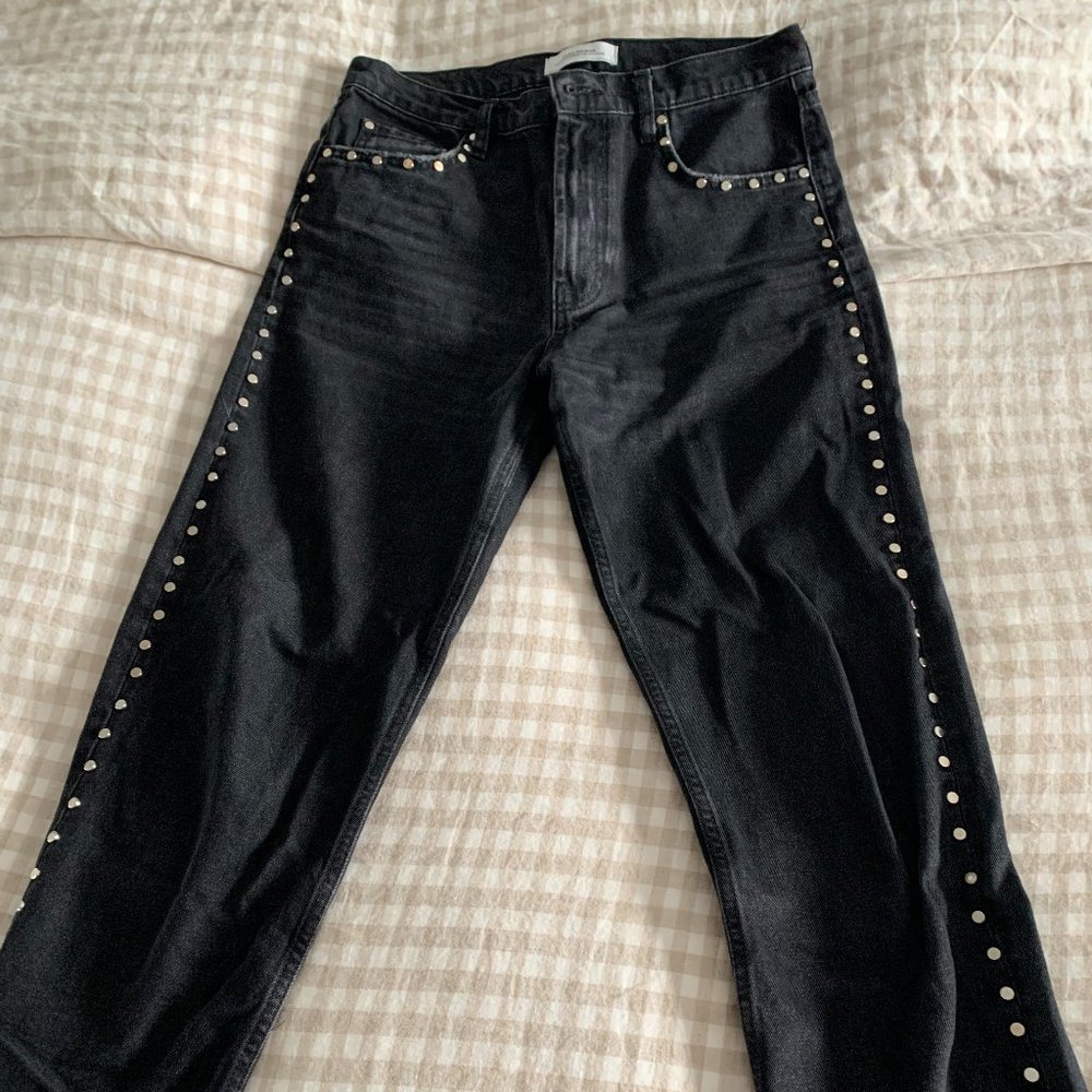 Zara Premium Black Denim Jeans- Metal Detail